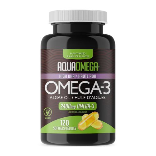 AquaOmega Omega-3 High DHA Vegan, 120 Softgels