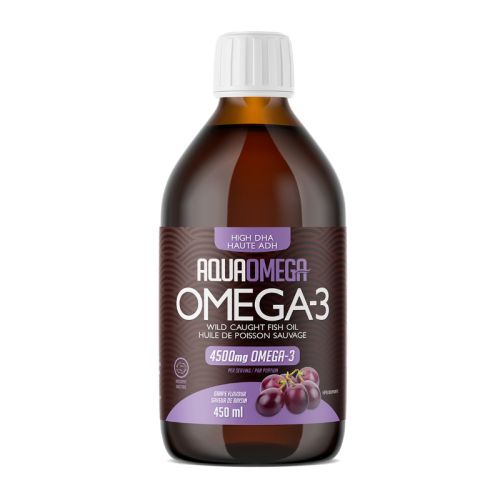 AquaOmega Omega-3 High DHA Grape, 450ml