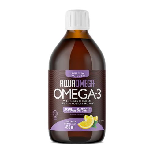 AquaOmega Omega-3 High DHA Lemon, 450ml