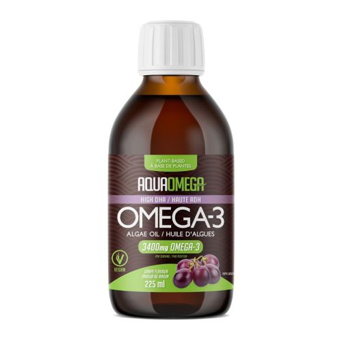 AquaOmega Omega-3 High DHA Vegan Grape, 225ml