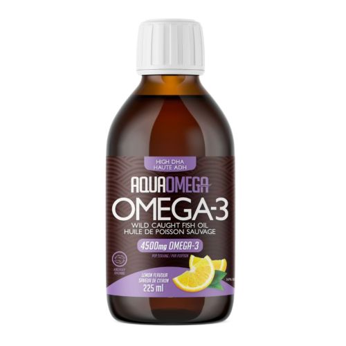 AquaOmega Omega-3 High DHA Lemon, 225ml