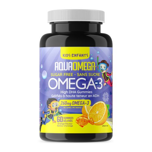 AquaOmega Kids Omega-3 High DHA Orange, 60 Gummies