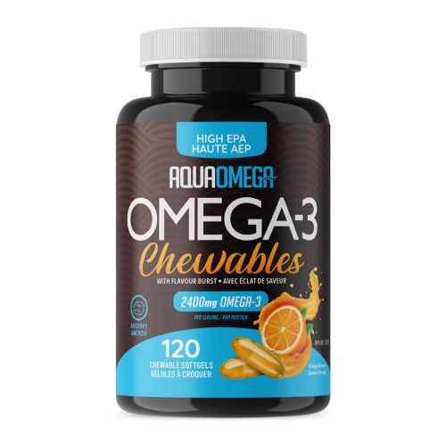 AquaOmega Omega-3 High EPA Orange, 120 Chewable Softgels
