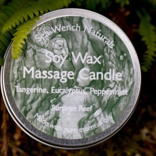 Sea Wench Naturals Soy Wax Massage Candle - Surprise Reef (Tangerine, Eucalyptus, Peppermint)