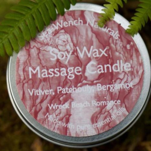 Sea Wench Naturals Soy Wax Massage Candle - Wreck Beach Romance (Vetiver, Patchouli, Bergamot)