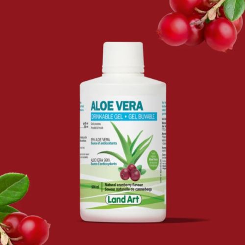 Land Art Aloe Vera Gel Cranberry, 500ml