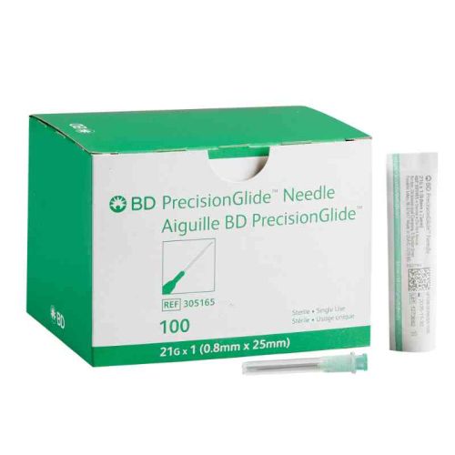BD Needle PrecisionGlide 21G x 1 in., 100 Needles