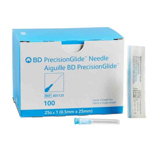 BD Needle PrecisionGlide 25G x 1 in., 100 Needles