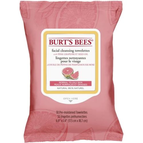 Burt's Bees Facial Cleansing Towelettes With Pink Grapefruit, 30ct