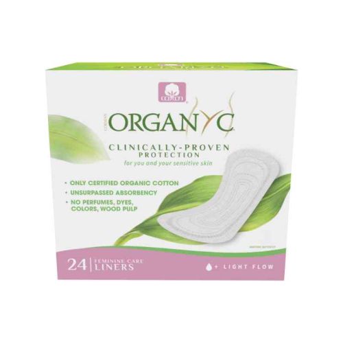 Organyc Panty Liners, Light Flow, Organic Cotton (folded), 24ct*