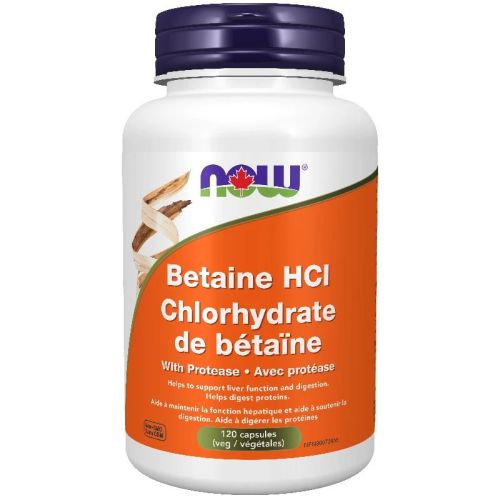Now Foods Betaine HCl Veg Capsules, 120 Capsules