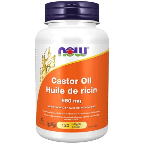 Now Foods Castor Oil 650 mg with Fennel Oil, 120 Softgels