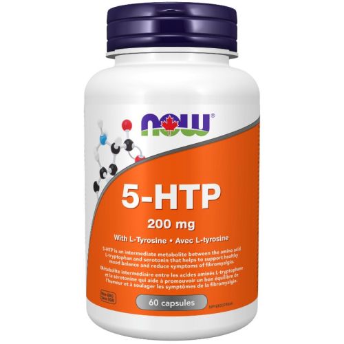 Now Foods 5-HTP 200 mg with Tyrosine, 60 Capsules