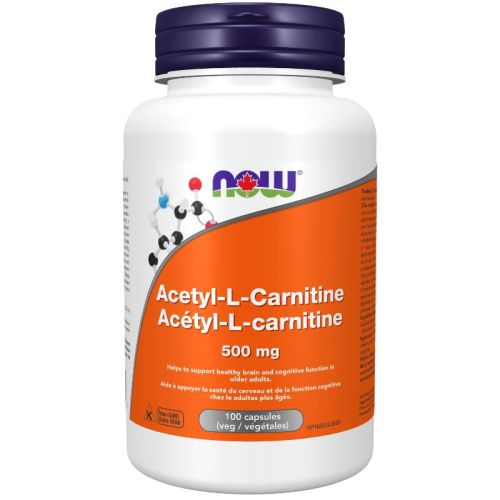 Now Foods Acetyl L-Carnitine 500 mg, 100 Veg Capsules