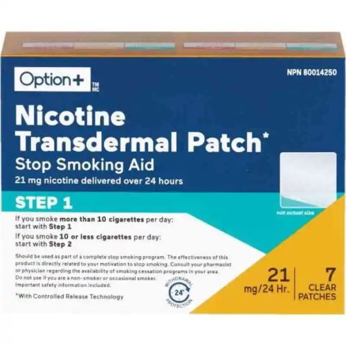 Option+ Nicotine Transdermal Patch Stop Smoking Aid - Step 1 | 7 Patches