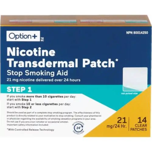 Option+ Nicotine Transdermal Patch Stop Smoking Aid - Step 1 | 14 Patches