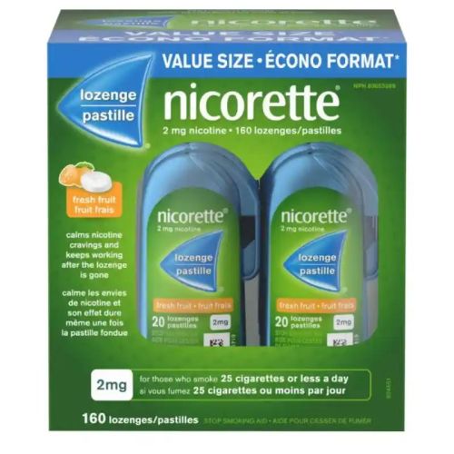 Nicorette Smoking Cessation Lozenge Fresh Fruit 2 mg, 2x80 Pieces