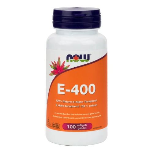 Now Foods E-400 IU 100% Natural d-Alpha Tocopheryl, 100 Softgels