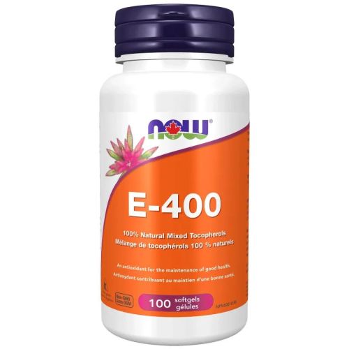 Now Foods E-400 IU 100% Natural Mixed Tocopherols, 100 Softgels
