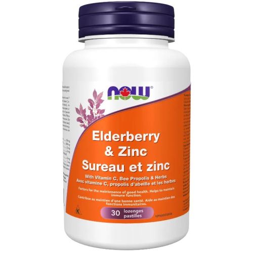 Now Foods Elderberry & Zinc, 30 Lozenges