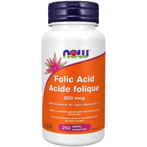 Now Foods Folic Acid 800 mcg Tablets, 250 Tablets