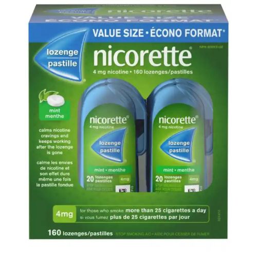 Nicorette Smoking Cessation Lozenge Mint 4 mg, 2x80 Pieces