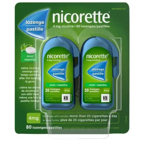 Nicorette Smoking Cessation Lozenge Mint 4 mg, 80 Pieces