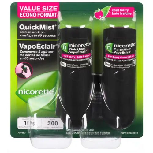 Nicorette QuickMist Nicotine Spray Coolberry, 2x150 sprays