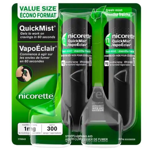 Nicorette QuickMist Nicotine Spray Fresh Mint, 2x150 sprays