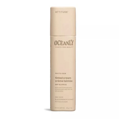 626232160680 Attitude Oceanly Solid Tinted Cream SPF-15 with Zinc Oxide, 30 g