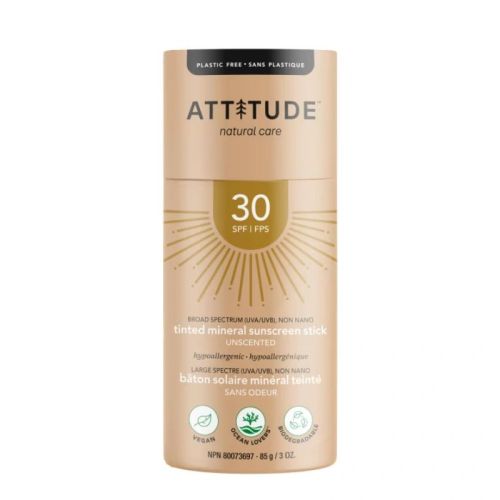 626232160338 Attitude Tinted Mineral Sunscreen Stick SPF 30 - Unscented, 85 g