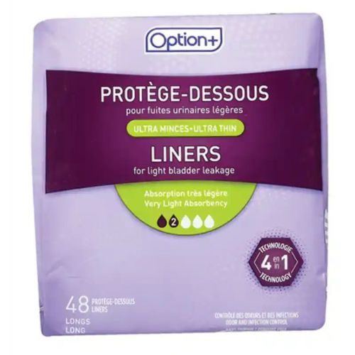 Option+ Ultra Thin 4IN1 Liners - Very Light Absorbency