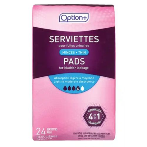 Option+ Ultra Thin 4IN1 Pads Moderate, 24s