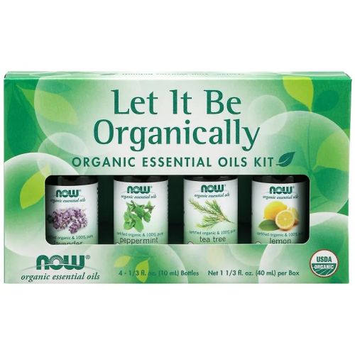 Now Foods Let It Be Organically Essential Oils Kit, 4 x 10 mL Bottles
