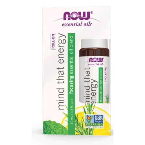 Now Foods Mind That Energy Essential Oil Blend Roll-On, 10 mL