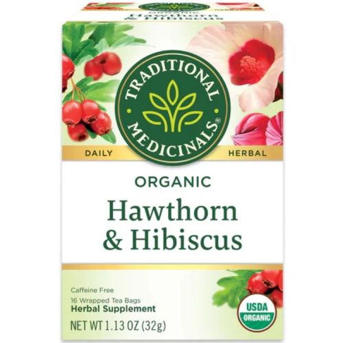 032917007506 Traditional Medicinals Organic Hawthorn With Hibiscus, 16 Tea Bags