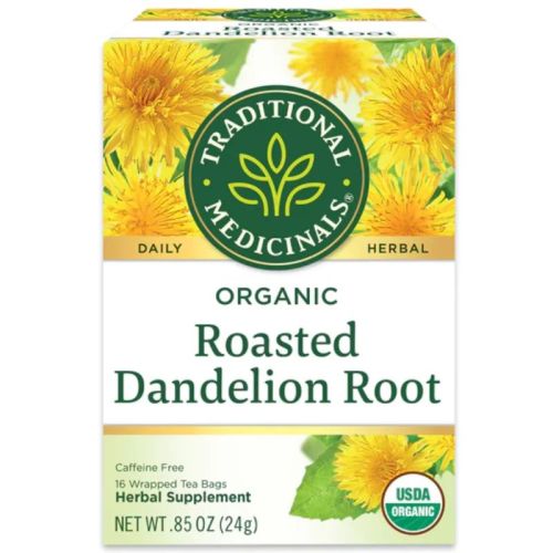 032917007605 Traditional Medicinals Organic Roasted Dandelion Root, 16 Tea Bags