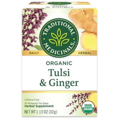 032917007674 Traditional Medicinals Organic Tulsi With Ginger, 16 Tea Bags