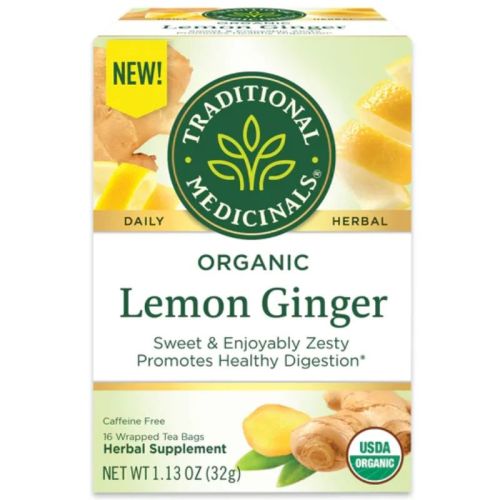 032917008220 Traditional Medicinals Organic Lemon Ginger, 16 Tea Bags
