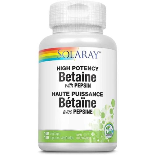 Solaray Betaine with Pepsin 650mg, 100 VegCaps