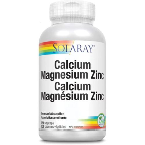 Solaray Calcium Magnesium Zinc, 250 VegCaps