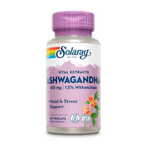 Solaray Ashwagandha Root Extract 470mg, 60 VegCaps