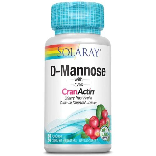 Solaray D-Mannose With Cranactin Cranberry Extract, 60 VegCaps