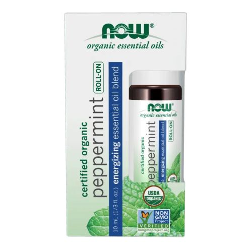 Now Foods Peppermint Essential Oil Blend, Organic Roll-On, 10 mL