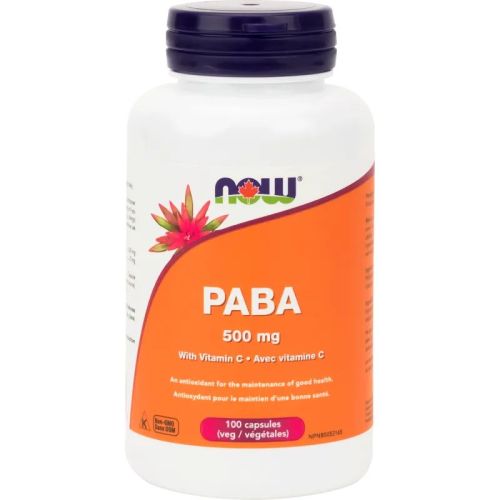 Now Foods PABA 500 mg with Vitamin C, 100 Veg Capsules