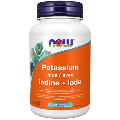 Now Foods Potassium plus Iodine 225 mcg, 180 Tablets