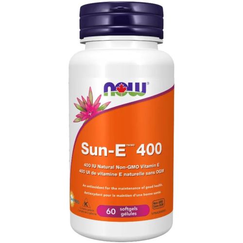 Now Foods SUN-E™ 400 IU Natural Non-GMO Vitamin E, 60 Softgels