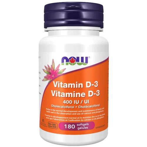 Now Foods Vitamin D-3 400 IU, 180 Softgels