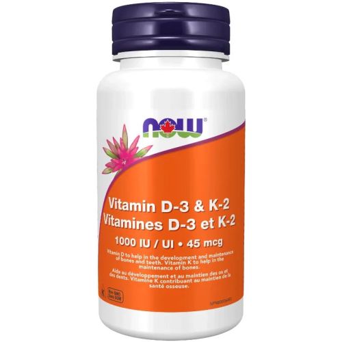Now Foods  Vitamin D-3 & K2 120, 120 Veg Capsules