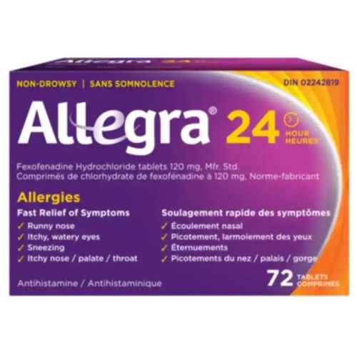 Allegra 24 Hours Allergies 120mg, 72's